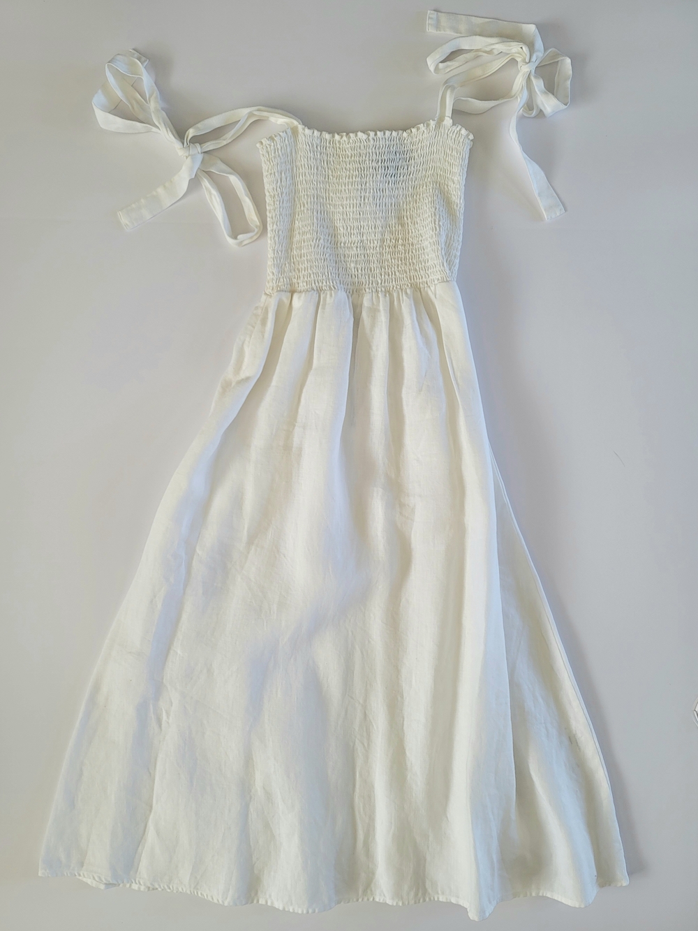 Reformation Canyon White Linen Smocked Midi Dress XS - Picture 4 of 10